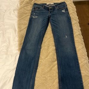 Low rise jeans.